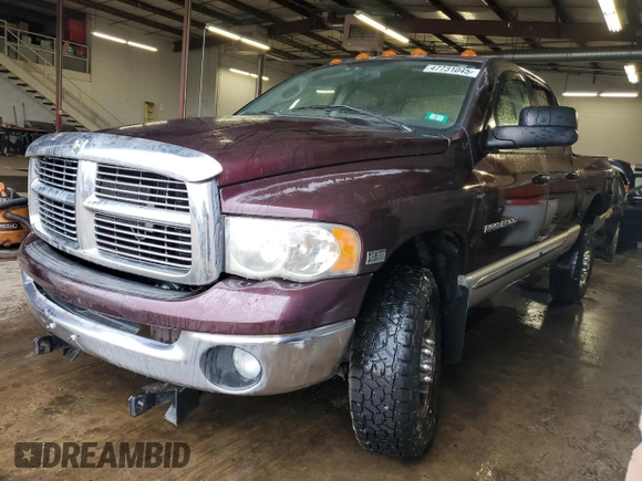 2005 Dodge 2500 SLT z VIN 3D7KS28D95G705457, wystawiony jako Copart lot #47731045 z przebiegiem 124 560 mil mil oraz Szkoda całkowita • Salvage title. Historia ofert i sprzedaży dostępna na DreamBid. Obrazek 1.