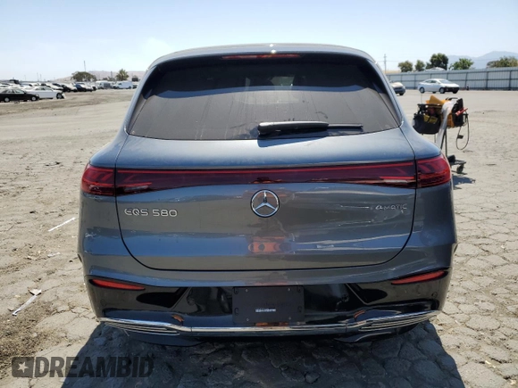 2023 Mercedes-Benz EQS with VIN 4JGDM4EB0PA021292, listed as a Copart auction lot 59878364 with 602 mi miles and Salvage Title. Bid and sale history available at carsss.com. Image 6.