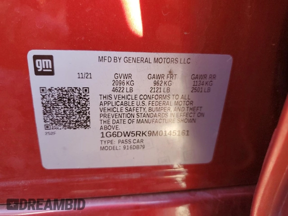 2021 Cadillac CT5 Luxury z VIN 1G6DW5RK9M0145161, wystawiony jako Copart lot #83038754 z przebiegiem 55 205 mil mil oraz Szkoda całkowita • Salvage title. Historia ofert i sprzedaży dostępna na DreamBid. Obrazek 14.