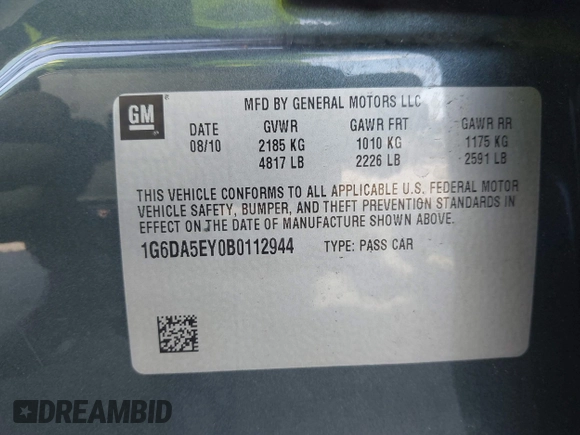 2011 Cadillac CTS с VIN 1G6DA5EY0B0112944, выставлен на аукционе IAAI как лот 42682667 с пробегом 77 165 миль миль и . История ставок и продаж доступна на DreamBid. Изображение 9.