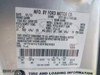 2013 Ford F-150 XL with VIN 1FTFW1CT2DFB23323, listed as a IAAI auction lot 41483856 with 272,488 mi miles. Bid and sale history available at carsss.com. Image 9.