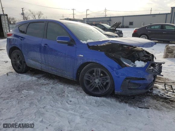 2020 Acura RDX w/A-Spec Pkg with VIN 5J8TC2H69LL037397, listed as a Copart auction lot 45200385 with 54,390 mi miles and Salvage Title. Bid and sale history available at carsss.com. Image 4.