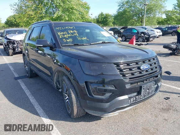 2016 Ford Explorer Sport with VIN 1FM5K8GT0GGB91253, listed as a IAAI auction lot 42214067 with 116,525 mi miles and . Bid and sale history available at DreamBid. Image 1.