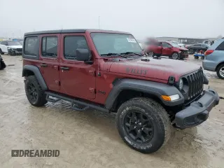 2021 Jeep Wrangler Unlimited Sport S with VIN 1C4HJXDG7MW814908, listed as a Copart auction lot 55394875 with 72,754 mi miles and Salvage title. Bid and sale history available at DreamBid. Image 4.