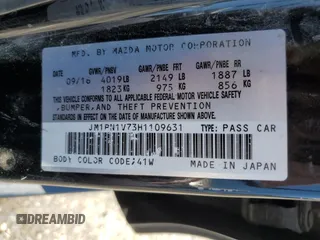 2017 Mazda 3 Touring with VIN JM1BN1V73H1109631, listed as a Copart auction lot 63944855 with 192,108 mi miles and Clean title. Bid and sale history available at DreamBid. Image 12.