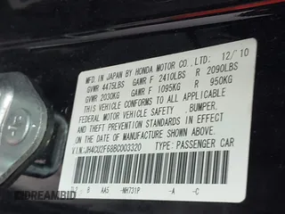2011 Acura TSX z VIN JH4CU2F68BC003320, wystawiony jako IAAI lot #42400843 z przebiegiem 130 609 mil mil oraz . Historia ofert i sprzedaży dostępna na DreamBid. Obrazek 9.