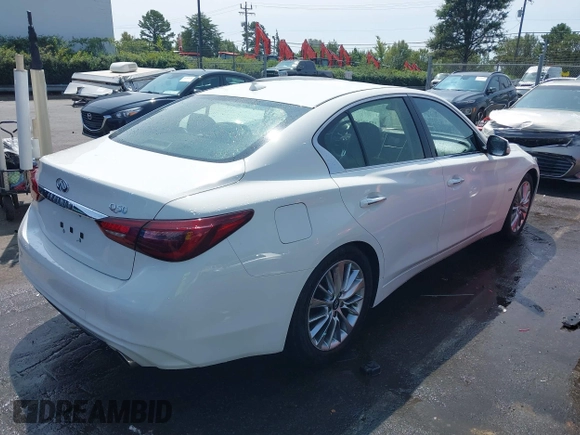 2019 Infiniti Q50 Luxe z VIN JN1EV7AP6KM518902, wystawiony jako IAAI lot #40292944 z przebiegiem 73 683 mil mil oraz . Historia ofert i sprzedaży dostępna na DreamBid. Obrazek 4.