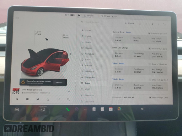 2022 Tesla Model 3 z VIN 5YJ3E1EAXNF369821, wystawiony jako Copart lot #59052455 z przebiegiem 102 568 mil mil oraz Czysty tytuł • Clean title. Historia ofert i sprzedaży dostępna na DreamBid. Obrazek 9.
