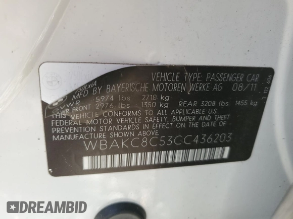 2012 BMW 7 Series 750Li xDrive с VIN WBAKC8C53CC436203, выставлен на аукционе Copart как лот 84755194 с пробегом 93 254 миль миль и Чистый • Clean title. История ставок и продаж доступна на DreamBid. Изображение 12.