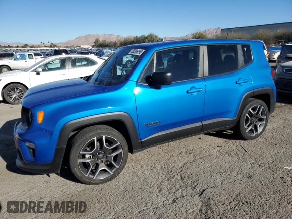 2020 Jeep Renegade Jeepster z VIN ZACNJAAB4LPL94302, wystawiony jako Copart lot #50396095 z przebiegiem 60 929 mil mil oraz Szkoda całkowita • Salvage title. Historia ofert i sprzedaży dostępna na DreamBid. Obrazek 1.