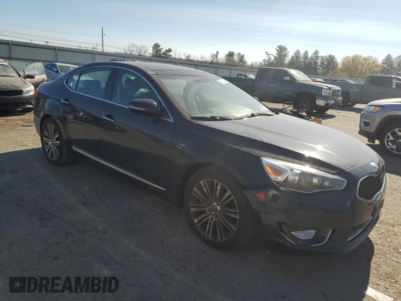 2014 Kia Cadenza Premium with VIN KNALN4D75E5125970, listed as a Copart auction lot 76982544 with 151,816 mi miles and Salvage Title. Bid and sale history available at carsss.com. Image 4.