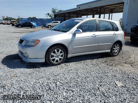 2005 Kia Spectra with VIN KNAFE162155081155, listed as a Copart auction lot 53893255 with 127,937 mi miles and Salvage Title. Bid and sale history available at carsss.com. Image 1.