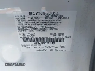 2009 Lincoln MKS с VIN 1LNHM94R09G615426, выставлен на аукционе IAAI как лот 41442882 с пробегом 184 615 миль миль и . История ставок и продаж доступна на DreamBid. Изображение 9.
