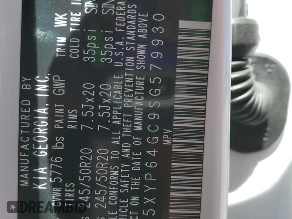 2025 Kia Telluride S z VIN 5XYP64GC9SG579930, wystawiony jako Copart lot #49568975 z przebiegiem 4 438 mil mil oraz Szkoda całkowita • Salvage title. Historia ofert i sprzedaży dostępna na DreamBid. Obrazek 16.