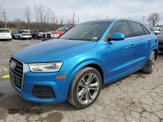 2016 Audi Q3 Premium Plus with VIN WA1EFCFS2GR021429, listed as a Copart auction lot 45678395 with 103,090 mi miles and Salvage Title. Bid and sale history available at carsss.com. Image 1.
