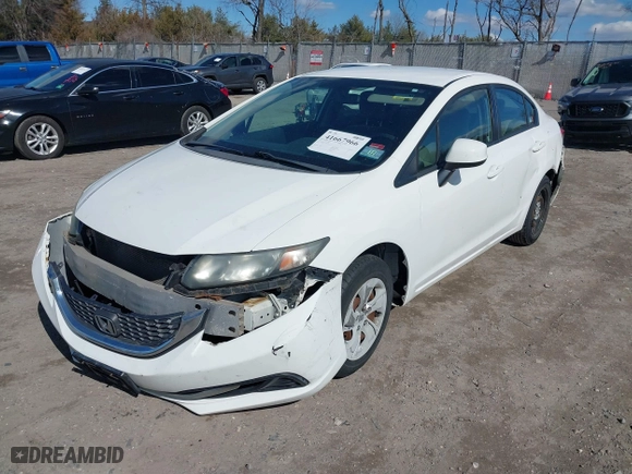 2013 Honda Civic Sdn LX with VIN 2HGFB2F51DH515868, listed as a IAAI auction lot 41667966 with 1 mi miles. Bid and sale history available at carsss.com. Image 21.