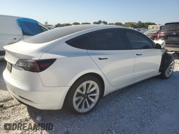 2023 Tesla Model 3 with VIN 5YJ3E1EA9PF552470, listed as a Copart auction lot 48458625 with 13,390 mi miles and Salvage Title. Bid and sale history available at DreamBid. Image 3.