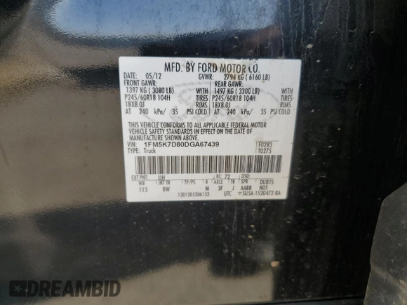 2013 Ford Explorer XLT z VIN 1FM5K7D80DGA67439, wystawiony jako Copart lot #58418705 z przebiegiem 152 299 mil mil oraz Szkoda całkowita • Salvage title. Historia ofert i sprzedaży dostępna na DreamBid. Obrazek 13.