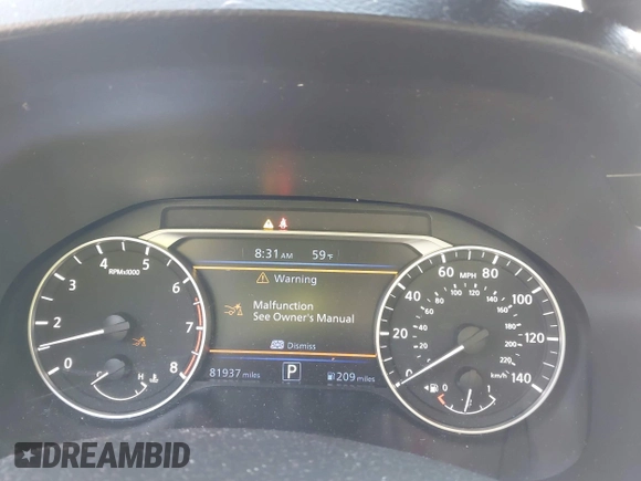 2021 Nissan Altima SV with VIN 1N4BL4DV9MN342736, listed as a IAAI auction lot 42046321 with 81,937 mi miles and . Bid and sale history available at DreamBid. Image 7.