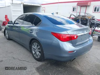 2014 Infiniti Q50 with VIN JN1BV7AP4EM685699, listed as a IAAI auction lot 41765788 with 117,127 mi miles. Bid and sale history available at carsss.com. Image 3.
