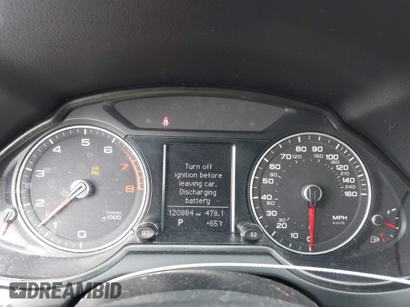 2013 Audi Q5 Premium with VIN WA1CFAFP8DA083693, listed as a IAAI auction lot 42129204 with 120,884 mi miles. Bid and sale history available at carsss.com. Image 7.