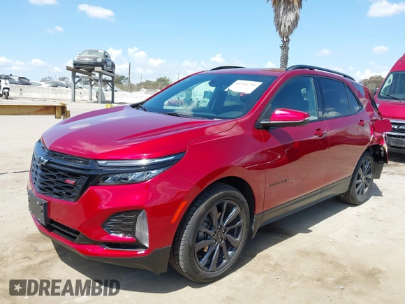 2024 Chevrolet Equinox RS with VIN 3GNAXMEG5RL363141, listed as a IAAI auction lot 41956791 with 10,134 mi miles and . Bid and sale history available at DreamBid. Image 2.
