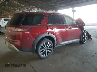 2024 Nissan Pathfinder Platinum with VIN 5N1DR3DH8RC254443, listed as a Copart auction lot 83607054 with 27,784 mi miles and Salvage Title. Bid and sale history available at carsss.com. Image 3.