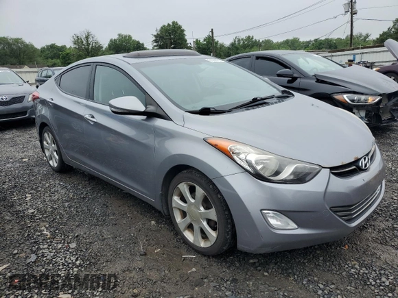 2013 Hyundai Elantra GLS z VIN KMHDH4AE0DU694906, wystawiony jako Copart lot #61286785 z przebiegiem 145 020 mil mil oraz Czysty tytuł • Clean title. Historia ofert i sprzedaży dostępna na DreamBid. Obrazek 4.