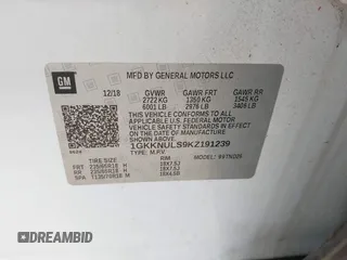 2019 GMC Acadia SLT с VIN 1GKKNULS9KZ191239, выставлен на аукционе IAAI как лот 42400227 с пробегом 78 059 миль миль и . История ставок и продаж доступна на DreamBid. Изображение 9.