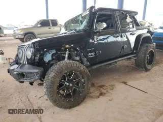 2021 Jeep Wrangler Unlimited Sahara High Altitude with VIN 1C4HJXEG2MW734057, listed as a Copart auction lot 78419394 with 43,567 mi miles and Salvage title. Bid and sale history available at DreamBid. Image 1.
