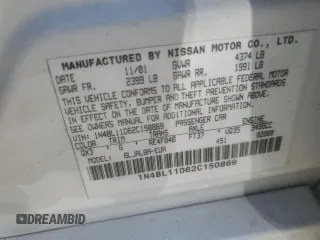 2002 Nissan Altima SE with VIN 1N4BL11D62C150869, listed as a Copart auction lot 64112204 with 174,888 mi miles and Salvage Title. Bid and sale history available at carsss.com. Image 12.