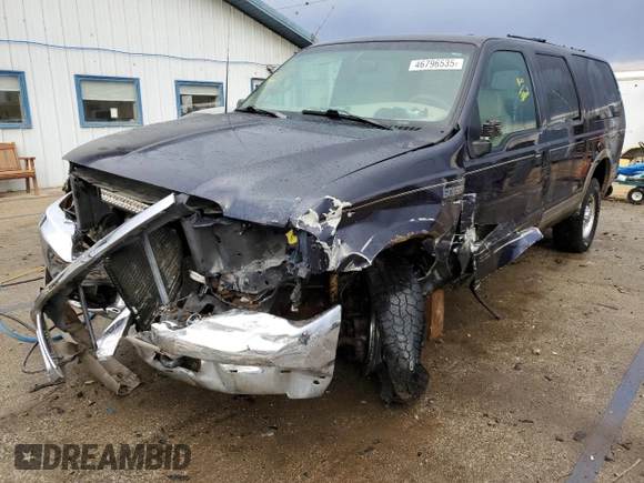 2000 Ford Excursion Limited with VIN 1FMNU43S4YEB85419, listed as a Copart auction lot 46796535 with 118,979 mi miles and Salvage title. Bid and sale history available at DreamBid. Image 1.
