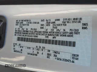 2016 Ford Escape Titanium with VIN 1FMCU9J91GUA11090, listed as a Copart auction lot 54231675 with 135,735 mi miles and Salvage Title. Bid and sale history available at DreamBid. Image 13.