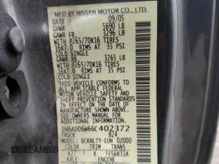 2006 Nissan Frontier SE with VIN 1N6AD06W66C402372, listed as a Copart auction lot 50069915 with 160,950 mi miles and Salvage title. Bid and sale history available at DreamBid. Image 12.
