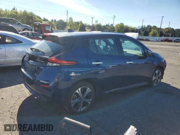 2021 Nissan LEAF SL Plus with VIN 1N4BZ1DV0MC556412, listed as a Copart auction lot 73326904 with 29,703 mi miles and Salvage title. Bid and sale history available at DreamBid. Image 3.