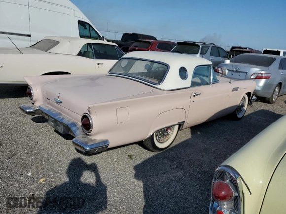 1957 Ford Thunderbird with VIN D7FH309658, listed as a Copart auction lot 75299494 with 50,865 mi miles and Salvage Title. Bid and sale history available at DreamBid. Image 3.