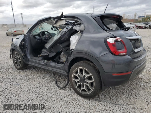 2021 FIAT 500X Trekking with VIN ZFBNF3B18MP945435, listed as a Copart auction lot 78608024 with Not provided miles and Salvage title. Bid and sale history available at DreamBid. Image 2.