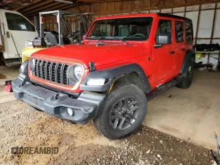 2024 Jeep Wrangler Sport S with VIN 1C4PJXDN3RW219619, listed as a Copart auction lot 52697255 with 11,537 mi miles and Clean Title. Bid and sale history available at carsss.com. Image 1.