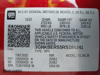 2024 Chevrolet Blazer RS with VIN 3GNKBERS5RS184241, listed as a IAAI auction lot 41408120 with 11,857 mi miles. Bid and sale history available at carsss.com. Image 9.