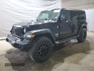 2020 Jeep Wrangler Unlimited Sport S with VIN 1C4HJXDG5LW242199, listed as a Copart auction lot 55638215 with 61,299 mi miles and Salvage title. Bid and sale history available at DreamBid. Image 1.