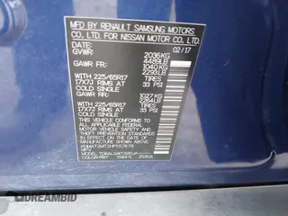 2017 Nissan Rogue SV with VIN KNMAT2MT2HP557278, listed as a IAAI auction lot 42027556 with 118,703 mi miles. Bid and sale history available at carsss.com. Image 9.