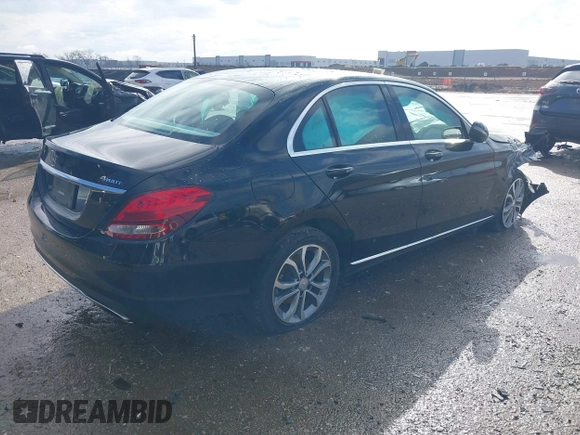 2017 Mercedes-Benz C 300 with VIN 55SWF4KB8HU201820, listed as a IAAI auction lot 41459590 with 90,775 mi miles and . Bid and sale history available at carsss.com. Image 4.
