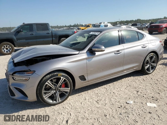 2024 Genesis G70 2.5T with VIN KMTG34SC1RU136889, listed as a Copart auction lot 74356314 with 9,158 mi miles and Salvage Title. Bid and sale history available at carsss.com. Image 1.