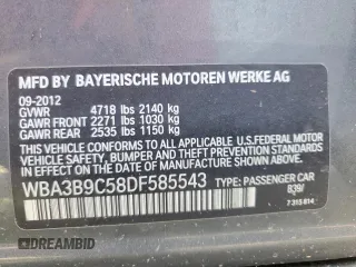 2013 BMW 3 Series 335i xDrive с VIN WBA3B9C58DF585543, выставлен на аукционе Copart как лот 56297465 с пробегом 111 436 миль миль и Чистый • Clean title. История ставок и продаж доступна на DreamBid. Изображение 12.
