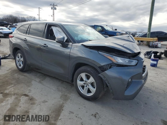 2020 Toyota Highlander LE with VIN 5TDZZRAH8LS003185, listed as a Copart auction lot 44607575 with 95,672 mi miles and Salvage title. Bid and sale history available at DreamBid. Image 4.