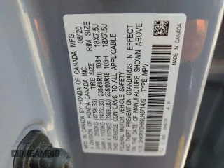 2020 Honda CR-V EX with VIN 2HKRW2H59LH671479, listed as a Copart auction lot 58691735 with 55,391 mi miles and Salvage title. Bid and sale history available at DreamBid. Image 13.