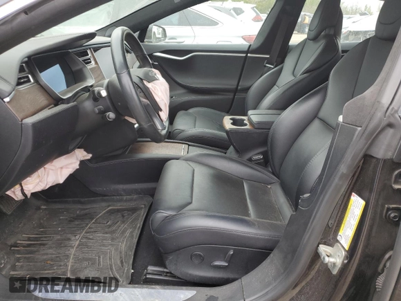 2017 Tesla Model S 100D with VIN 5YJSA1E21HF218273, listed as a Copart auction lot 55598075 with Not provided miles and Salvage title. Bid and sale history available at DreamBid. Image 7.