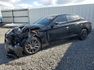2021 Infiniti Q50 Red Sport 400 with VIN JN1FV7DP4MM850274, listed as a Copart auction lot 79817564 with Not Provided miles and Clean Title. Bid and sale history available at DreamBid. Image 1.
