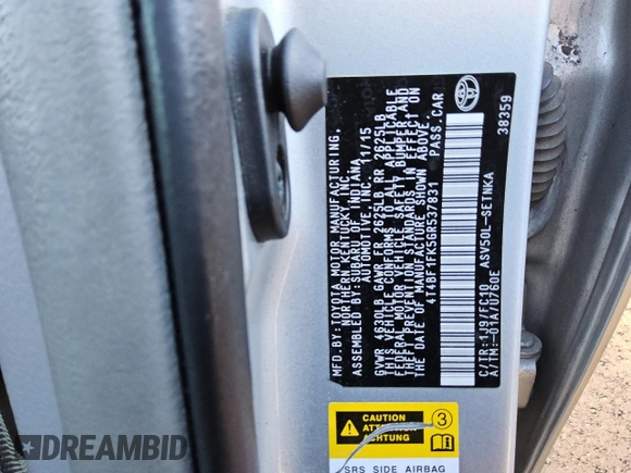 2016 Toyota Camry XLE with VIN 4T4BF1FK5GR537831, listed as a Copart auction lot 47046525 with 164,036 mi miles and Clean Title. Bid and sale history available at carsss.com. Image 12.