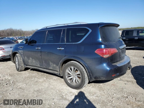 2015 Infiniti QX80 with VIN JN8AZ2NF2F9573090, listed as a Copart auction lot 41371704 with 216,620 mi miles and Salvage Title. Bid and sale history available at carsss.com. Image 2.